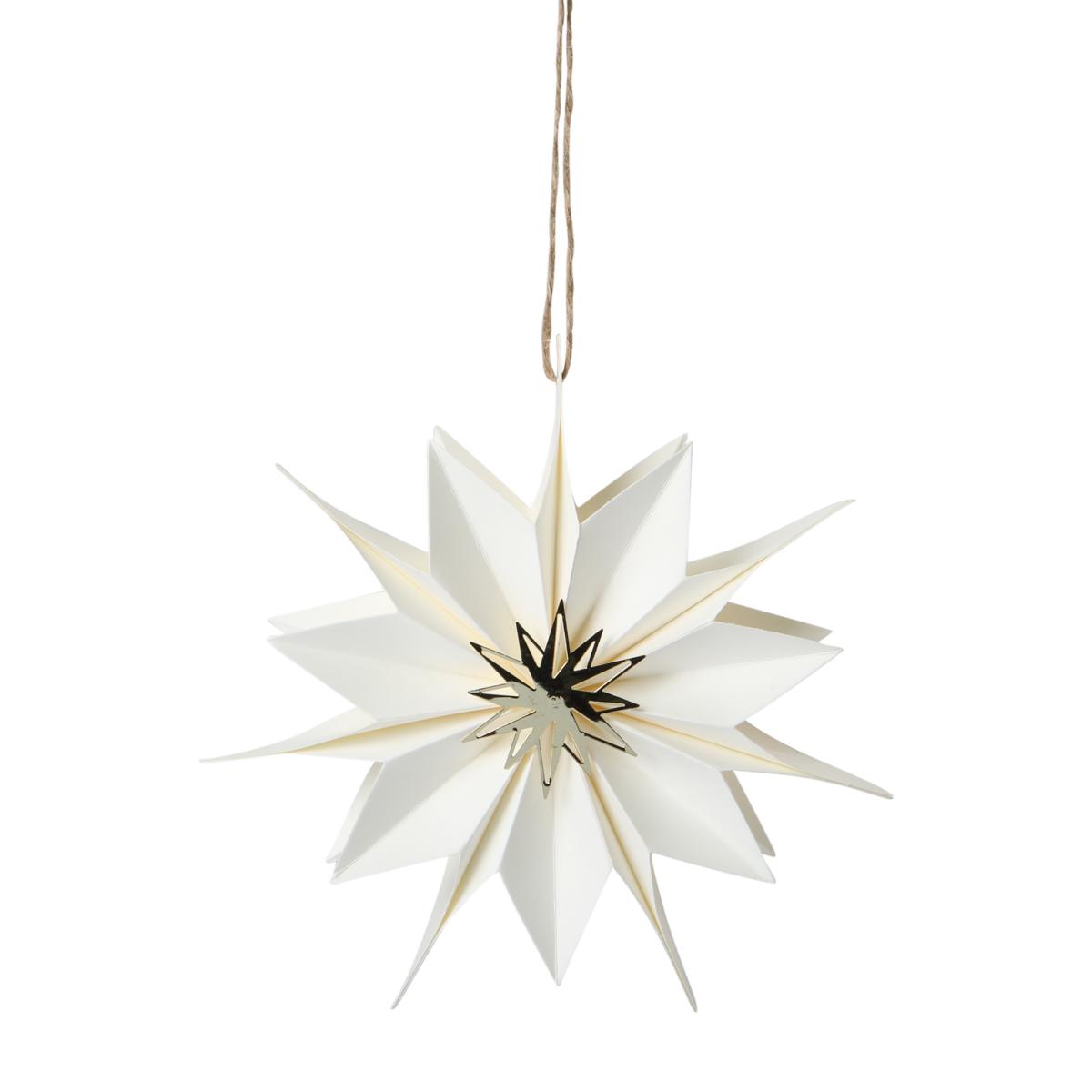Papierstern 3D white