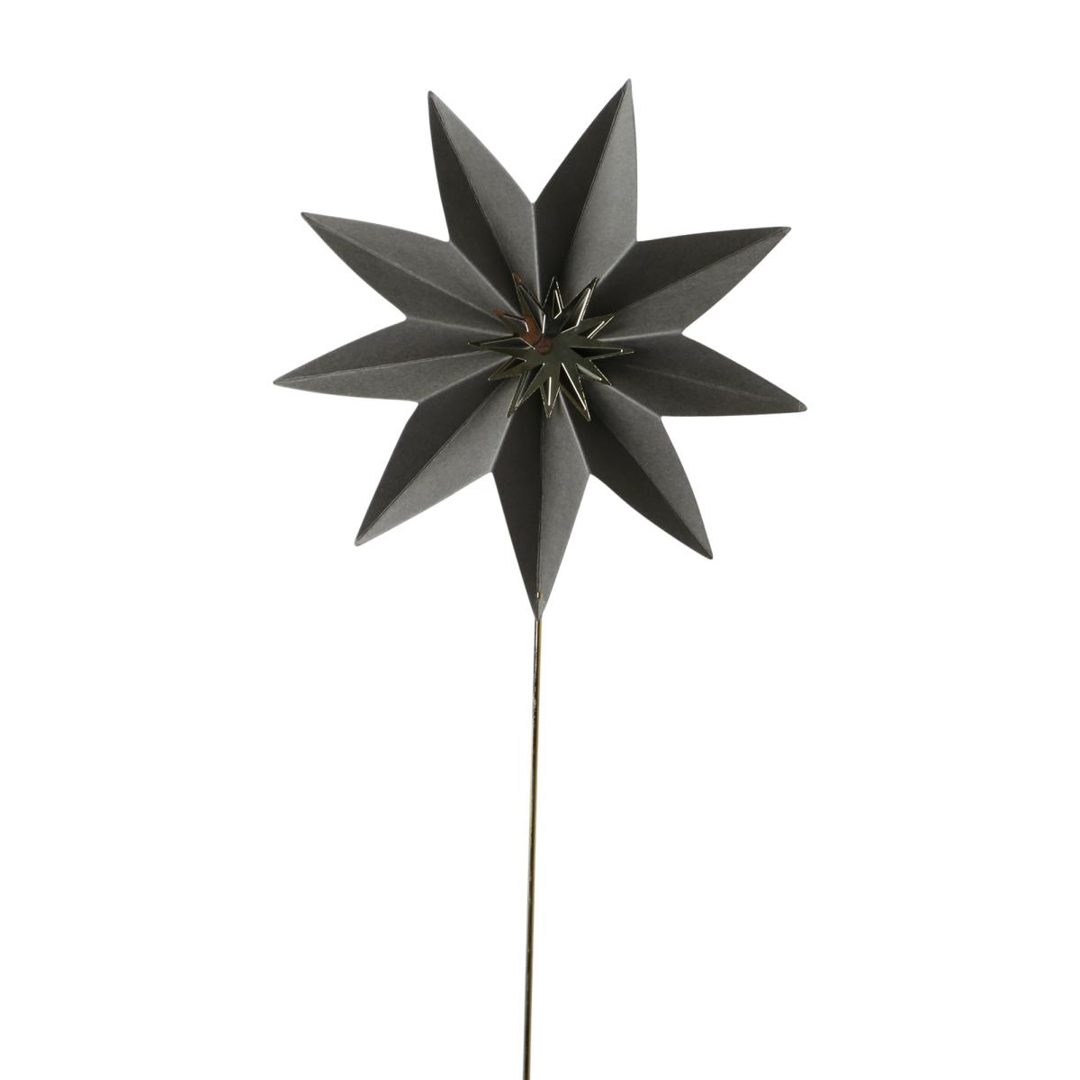 Papierstern am Stick 3D dunkelgrau