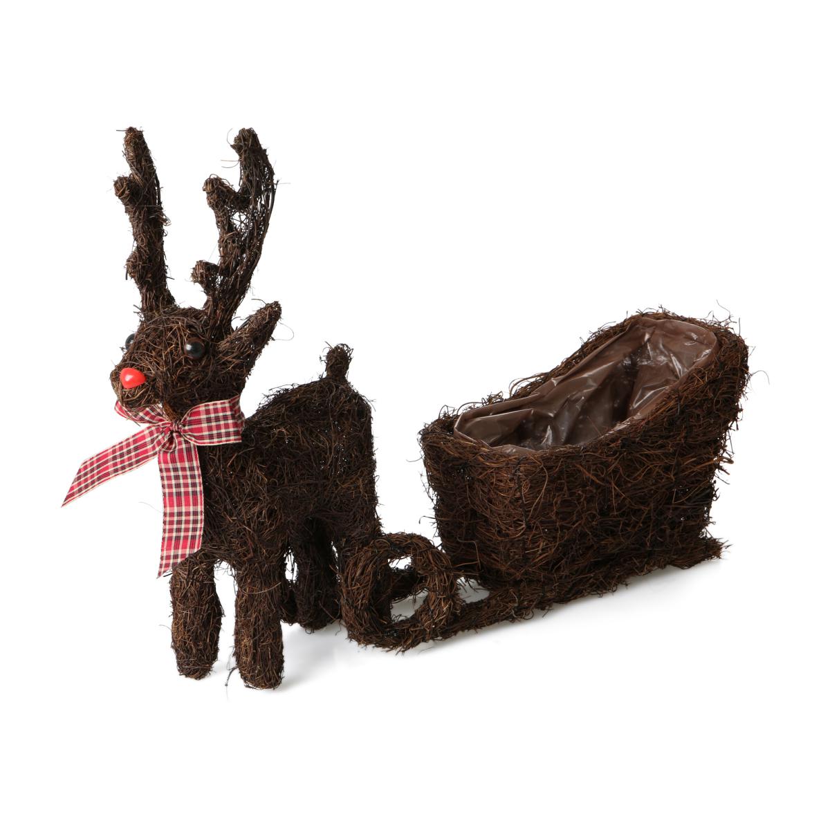 Rentier mit Schlitten zum Bepflanzen