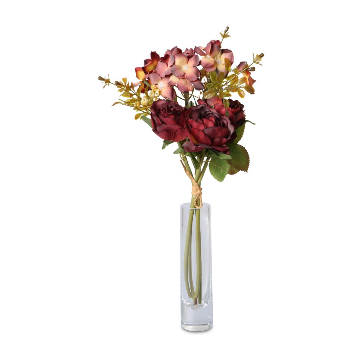 Rosen-Hortensien-Strauß bordeaux