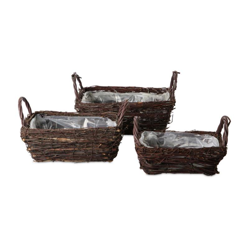 Pflanzkorb rechteckig mit Henkel