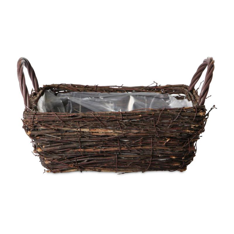 Pflanzkorb rechteckig mit Henkel