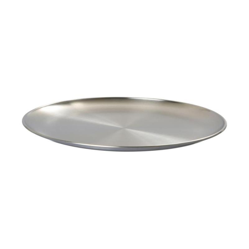 Teller rund Metall silber