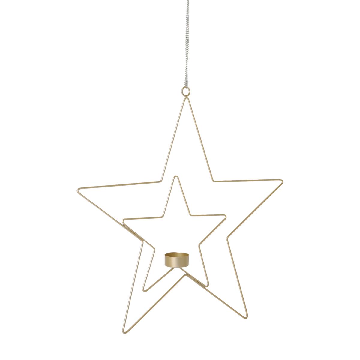 Metall-Doppelstern mit Kerzenhalter