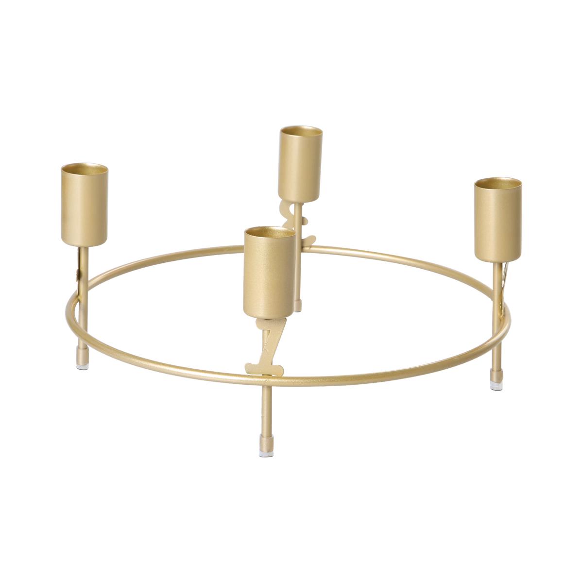 Metall-Kerzenhalter 4 Kerzen gold
