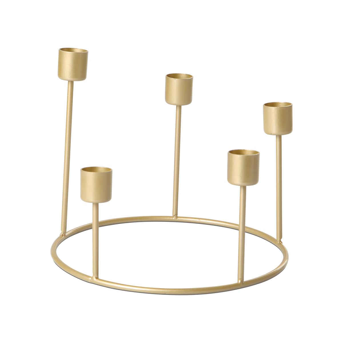 Metall-Kerzenhalter 5 Kerzen gold