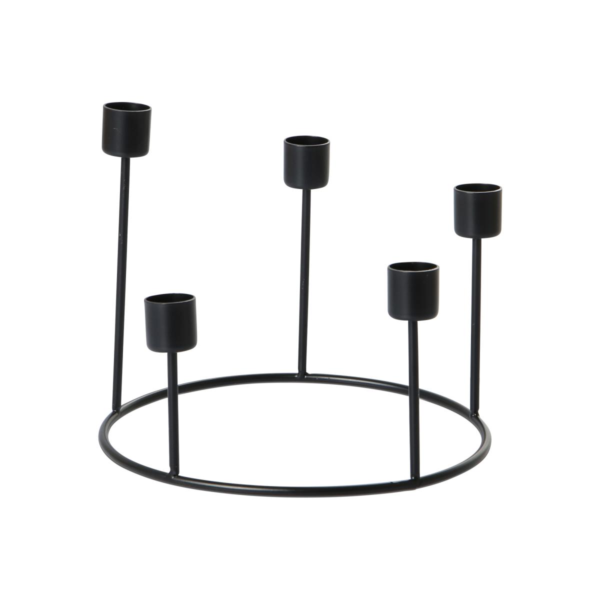 Metall-Kerzenhalter 5 Kerzen schwarz