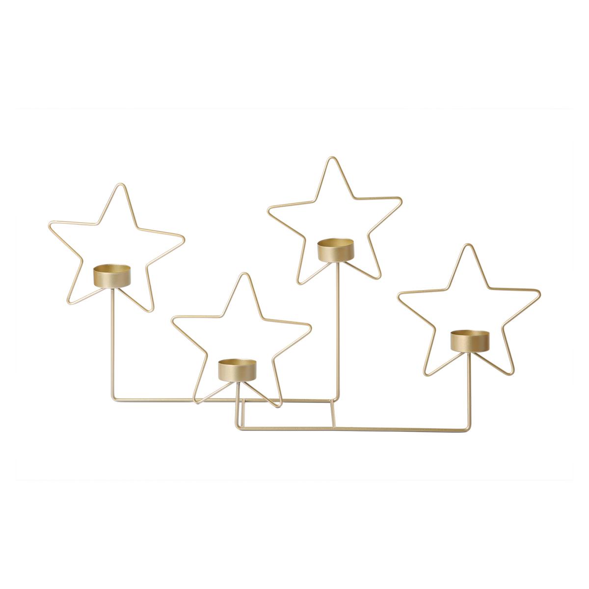 Metall-Teelichthalter 4 Kerzen gold