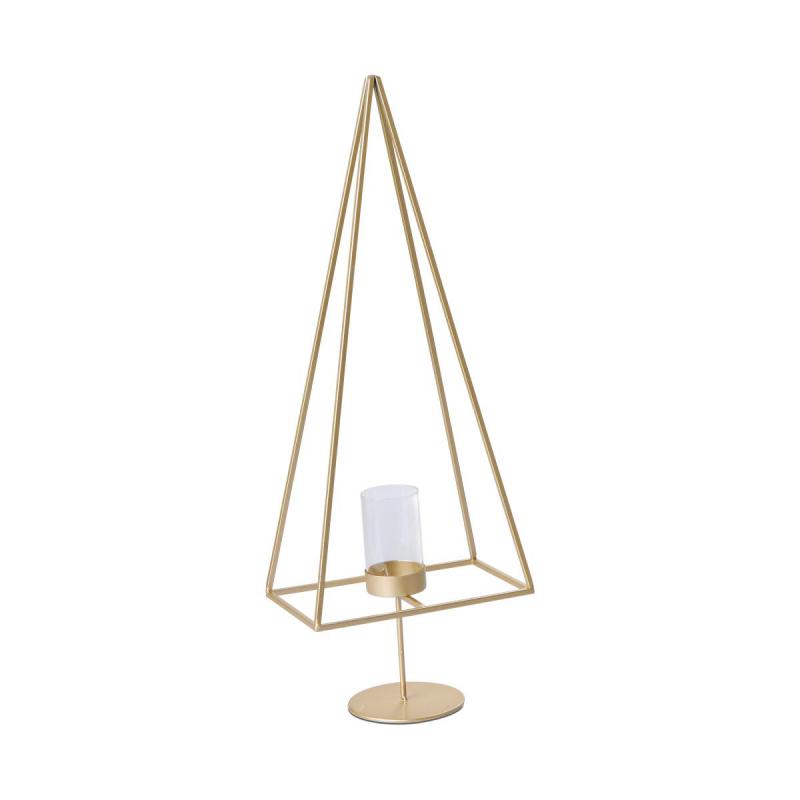 Metall-Baum mit Kerzenhalter gold