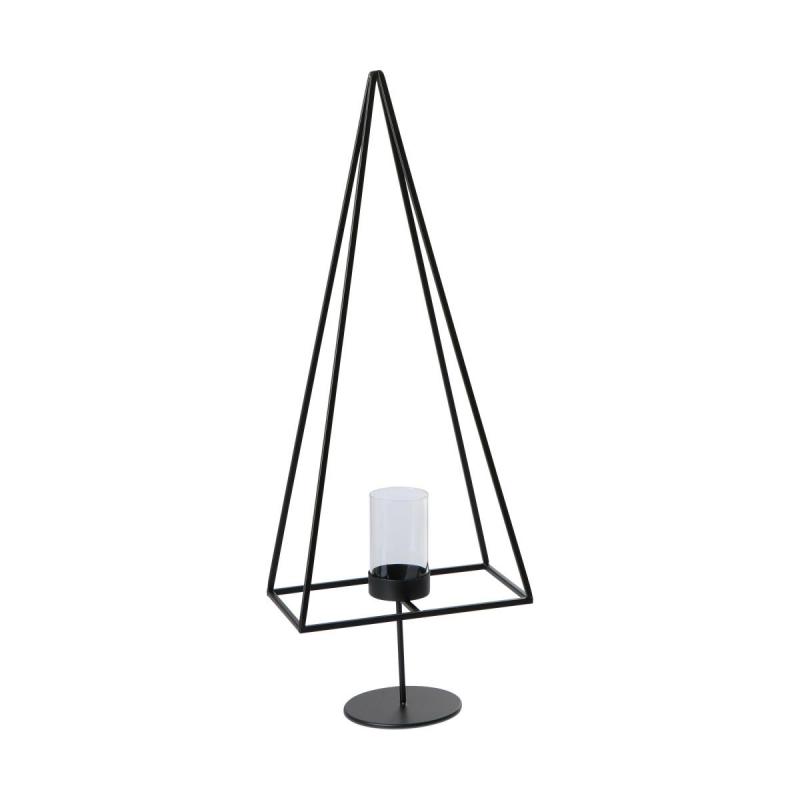 Metall-Baum mit Kerzenhalter schwarz