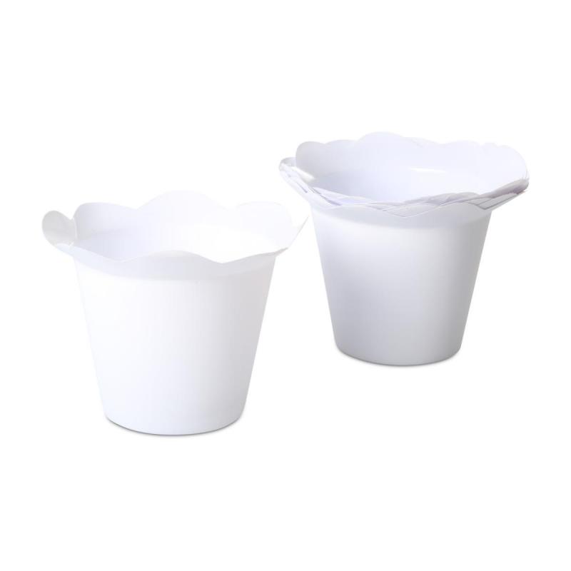 Töpfe Wellenrand für 12er weiß