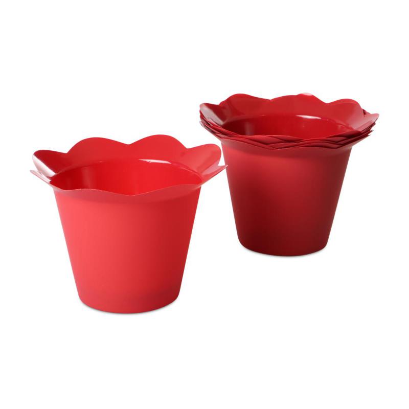 Töpfe Wellenrand für 12er rot