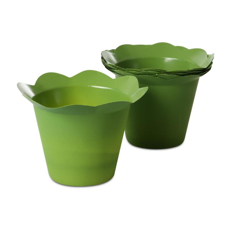 Töpfe Wellenrand für 12er grün
