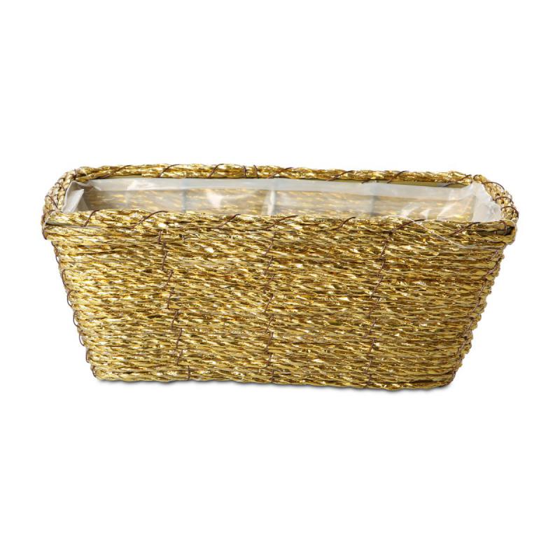 Flechtkorb rechteckig - gold