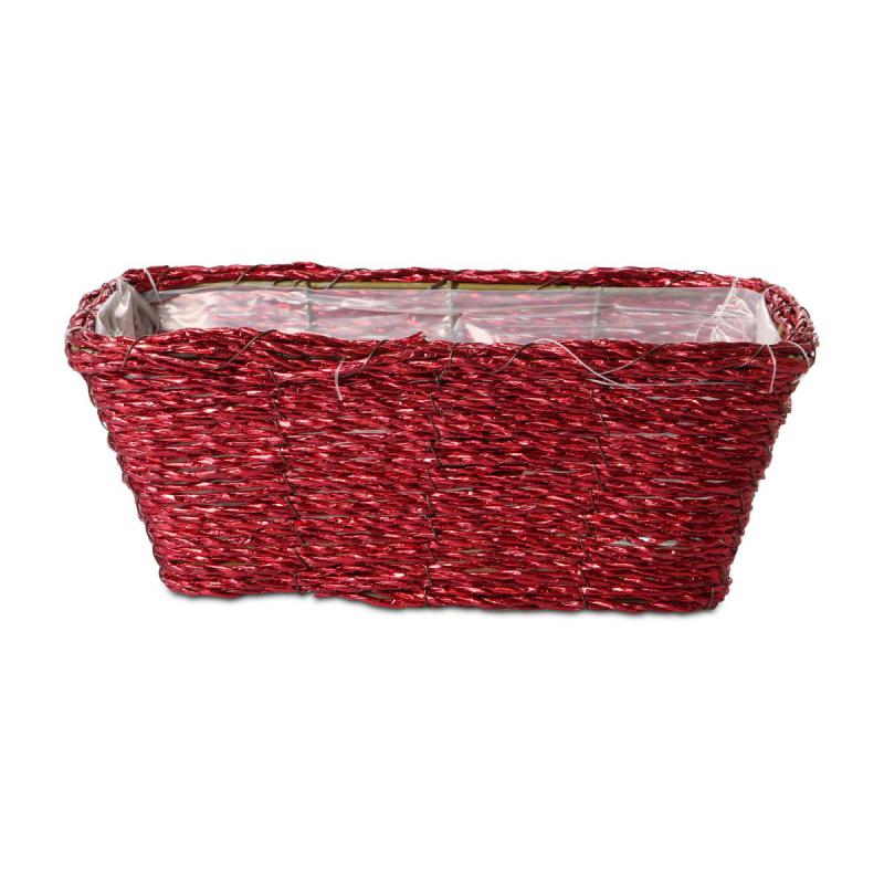 Flechtkorb rechteckig - rot