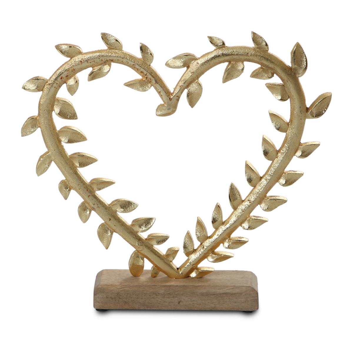 Herzaufsteller mit Ranken gold