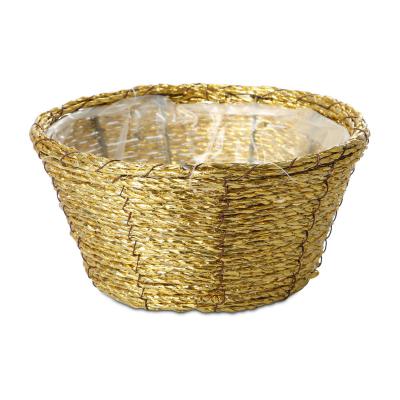 Flechtkorb rund - gold