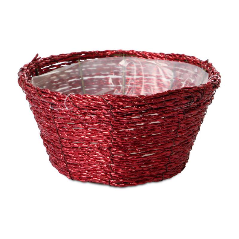 Flechtkorb rund - rot