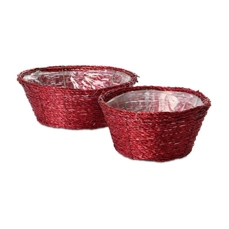Flechtkorb rund - rot