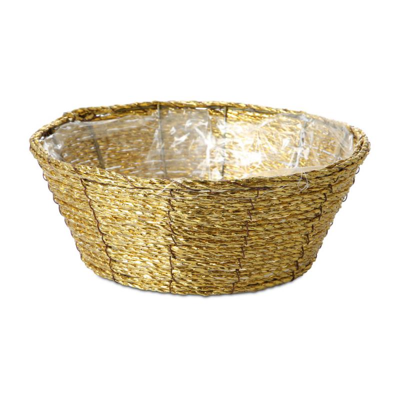 Flechtkorb rund - gold