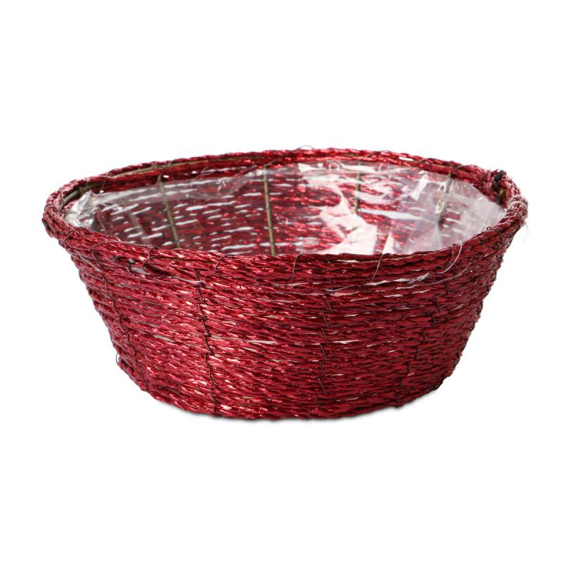 Flechtkorb rund - rot