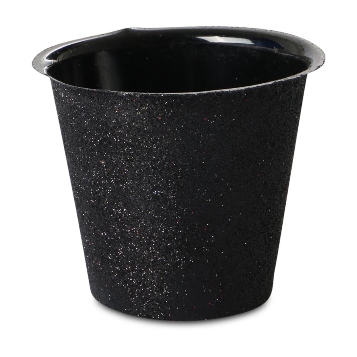 Glitter-T&ouml;pfe f&uuml;r 6,5er schwarz