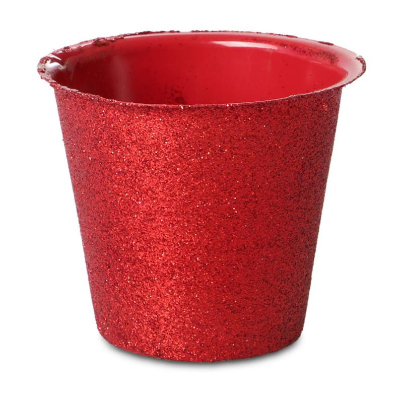 Glitter-T&ouml;pfe f&uuml;r 6,5er rot