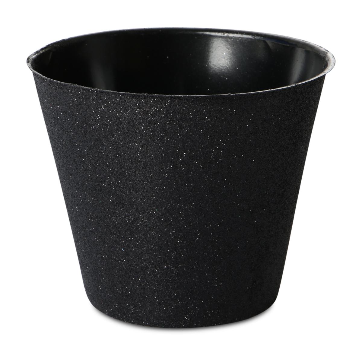 Glitter-T&ouml;pfe f&uuml;r 12er schwarz