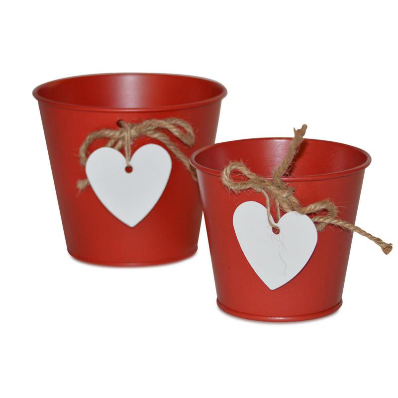 Blech-Topf farbig mit Herzhänger