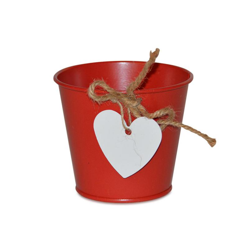 Blech-Topf farbig mit Herzhänger