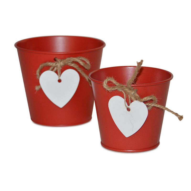 Blech-Topf farbig mit Herzhänger