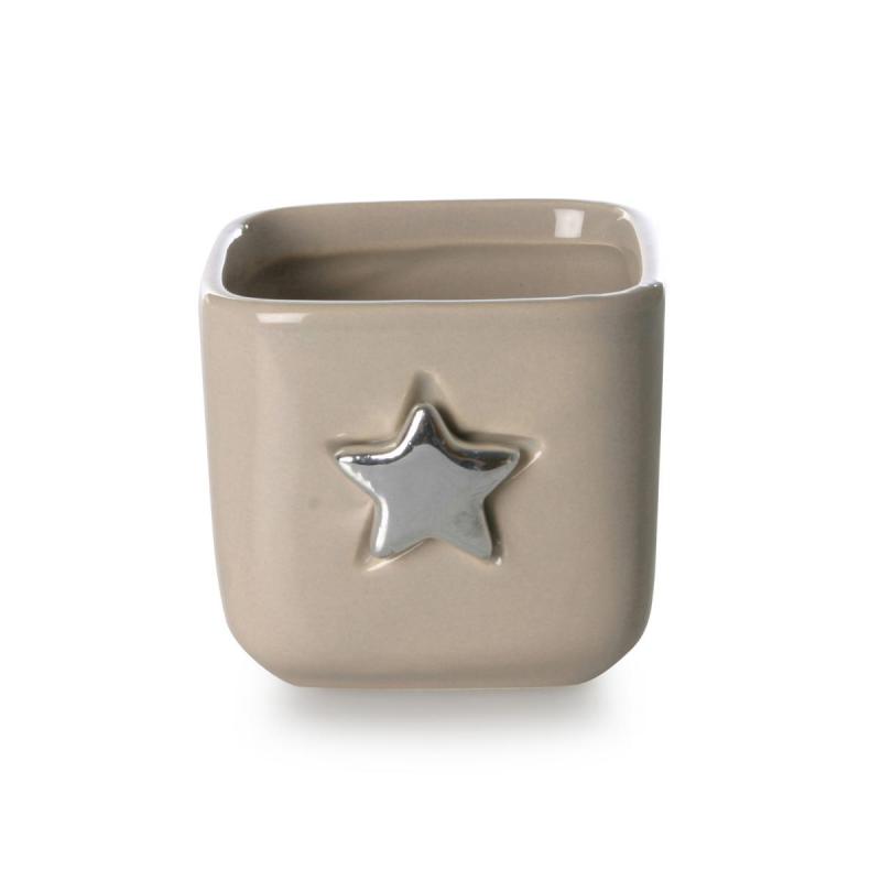 Topf quad. Sternrelief für 6er