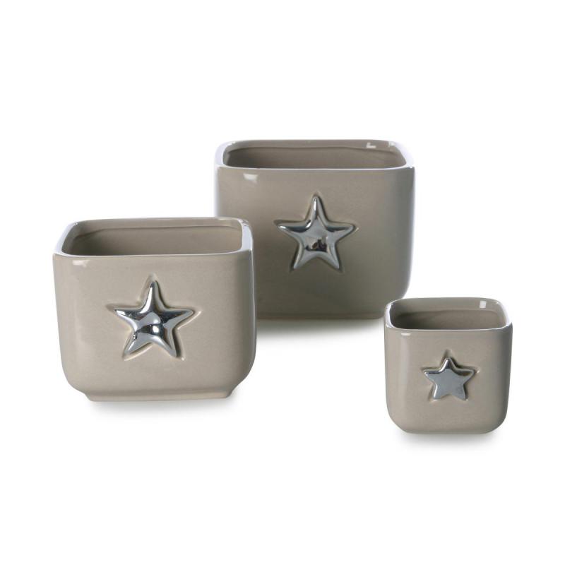 Topf quad. Sternrelief für 6er