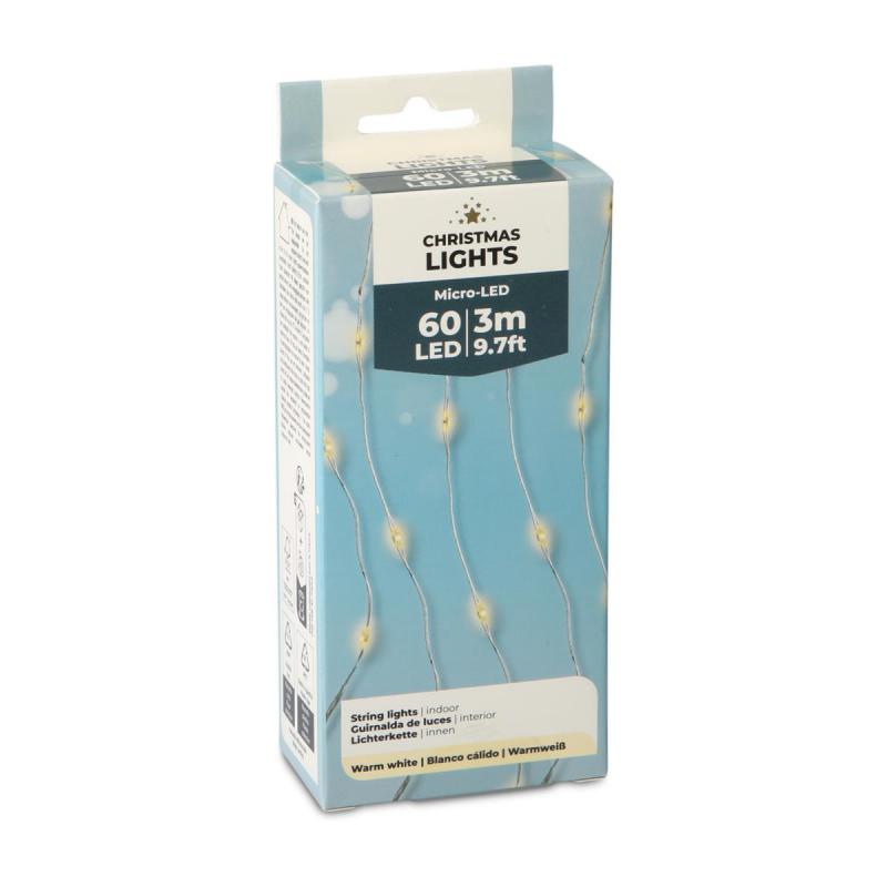 Micro-LED Strangbeleuchtung silber warmes weiß