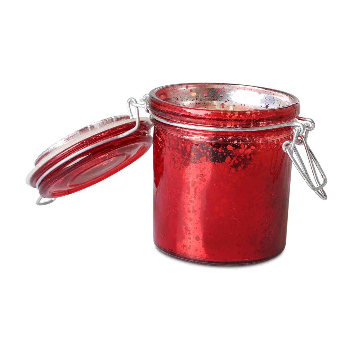 Duftkerze mit Glas rot