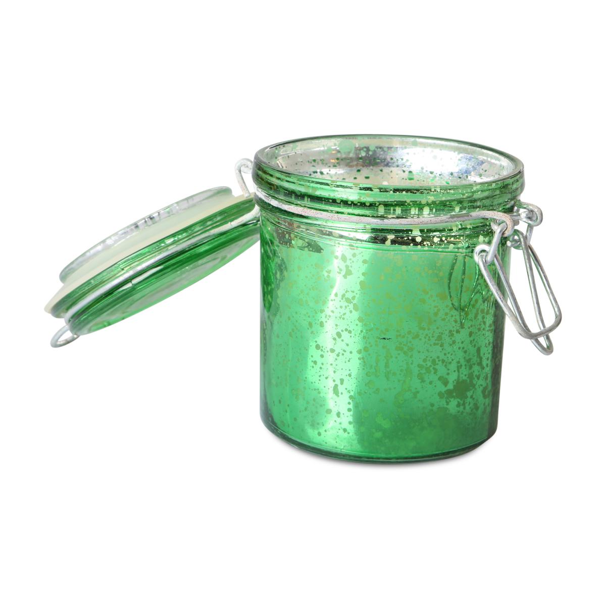 Duftkerze mit Glas gr&uuml;n