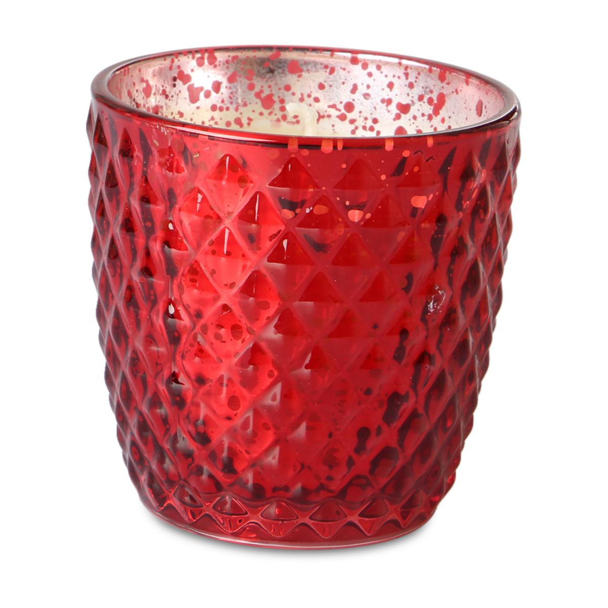 Duftkerze mit Glas rot
