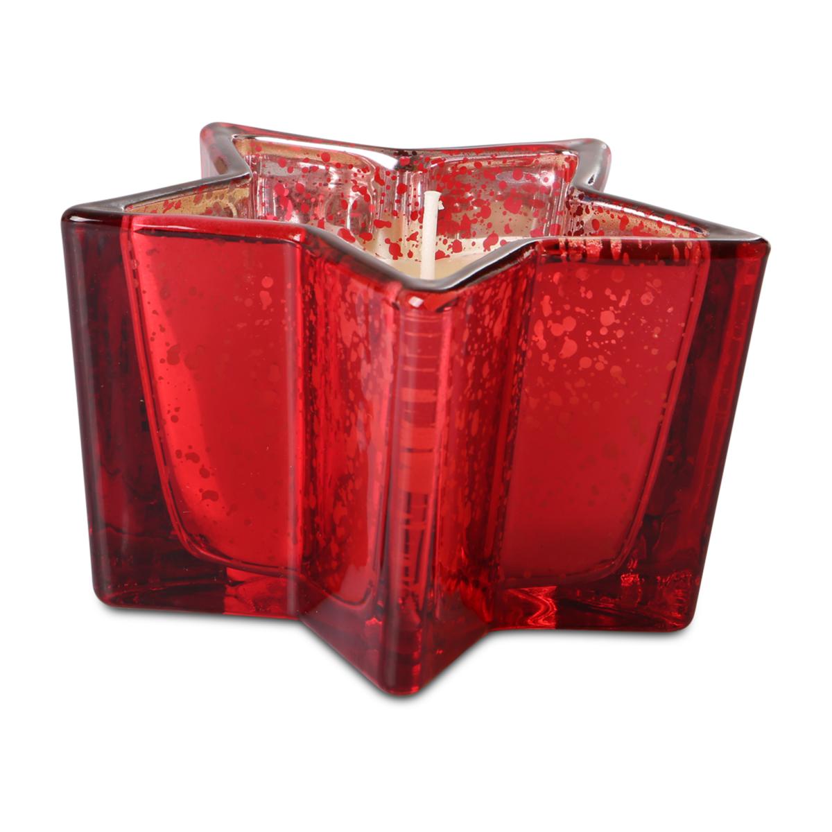 Duftkerze mit Glas Stern rot