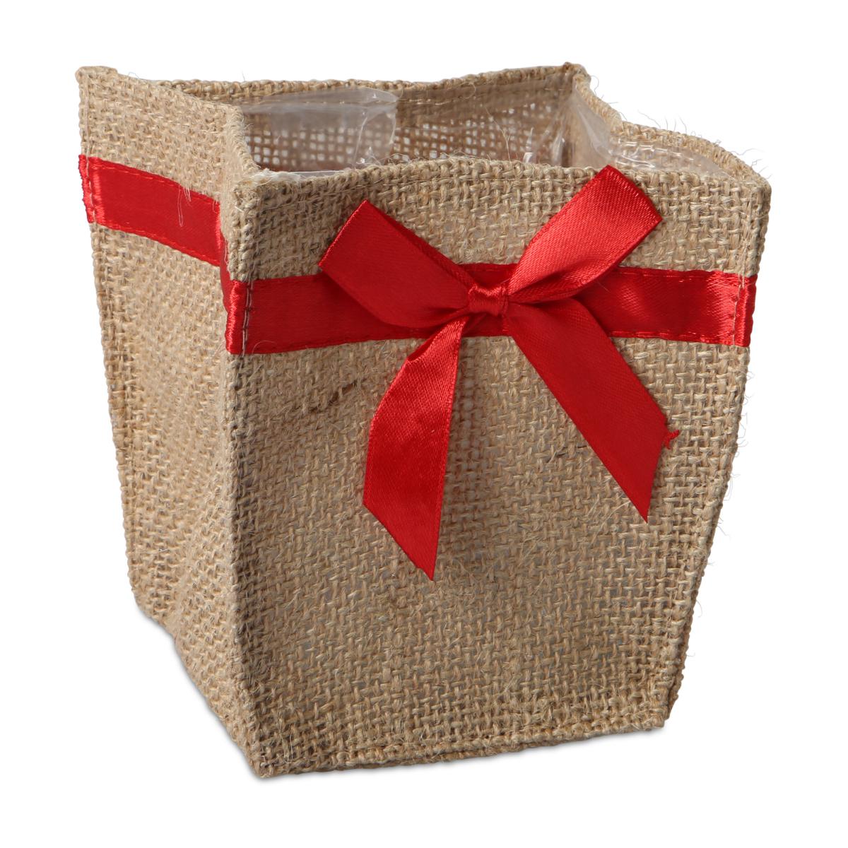 Jute-Topf für 12er mit Schleife natur