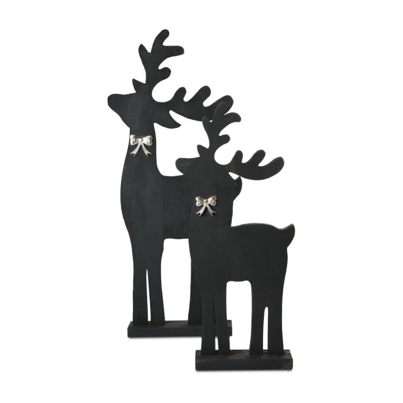 Hirschaufsteller aus Holz schwarz