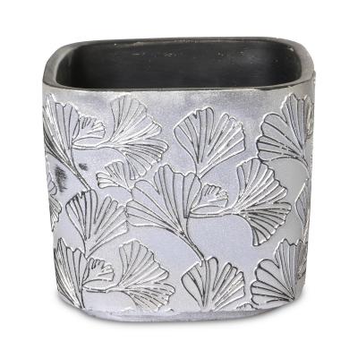 Keramiktopf rechteckig mit Muster