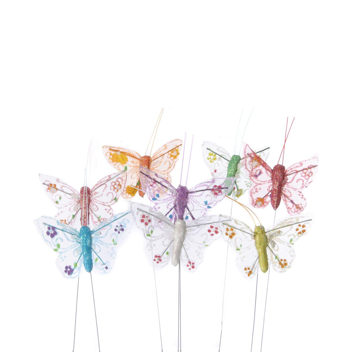 Schmetterling Organza 5cm mit Glitter