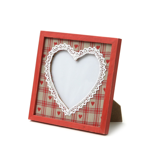 Herz-Bilderrahmen kariert