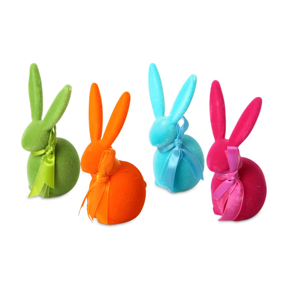 Hase sitzend beflockt