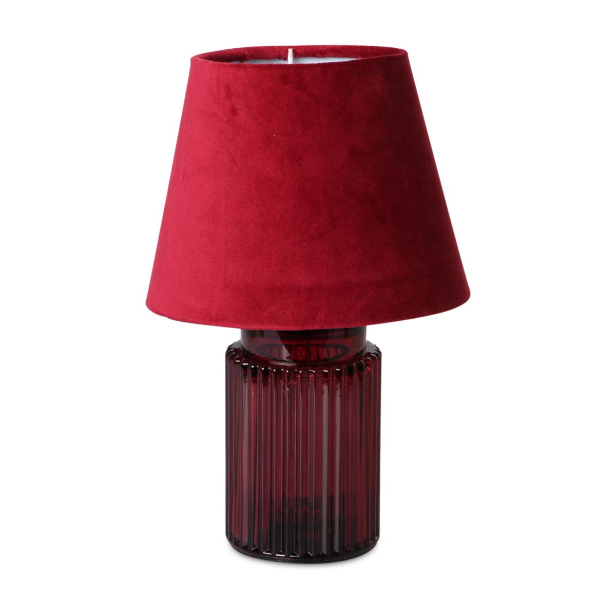 LED-Tischlampe mit Samtschirm burgundy