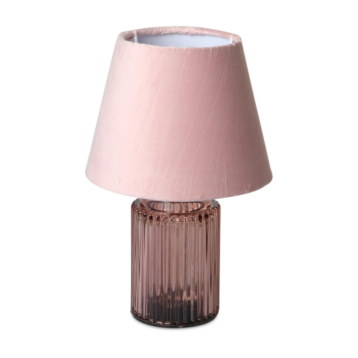LED-Tischlampe mit Samtschirm mauve