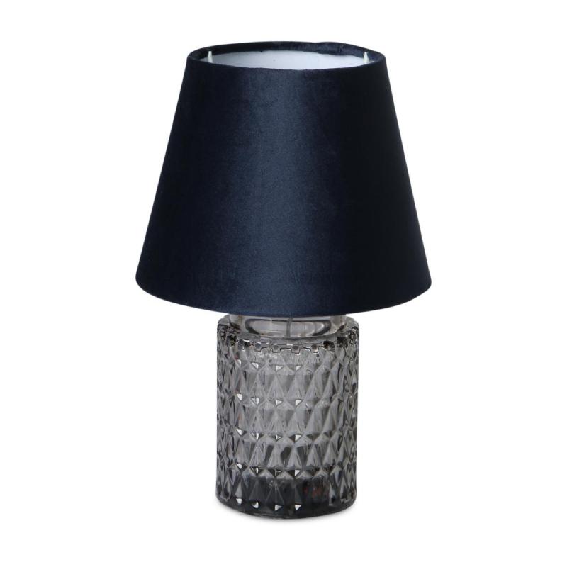 LED-Tischlampe mit Samtschirm dunkel blau