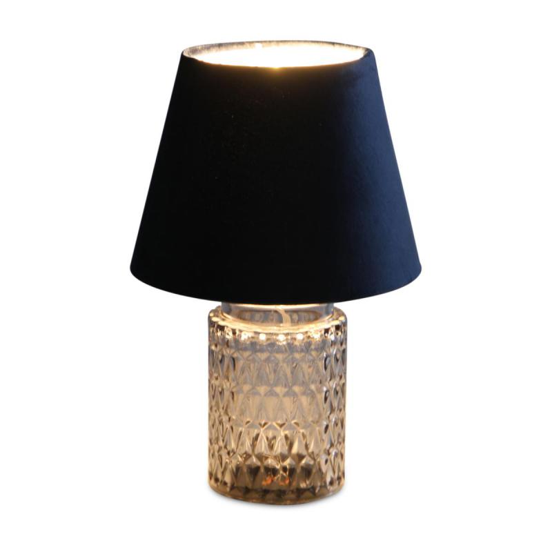 LED-Tischlampe mit Samtschirm dunkel blau