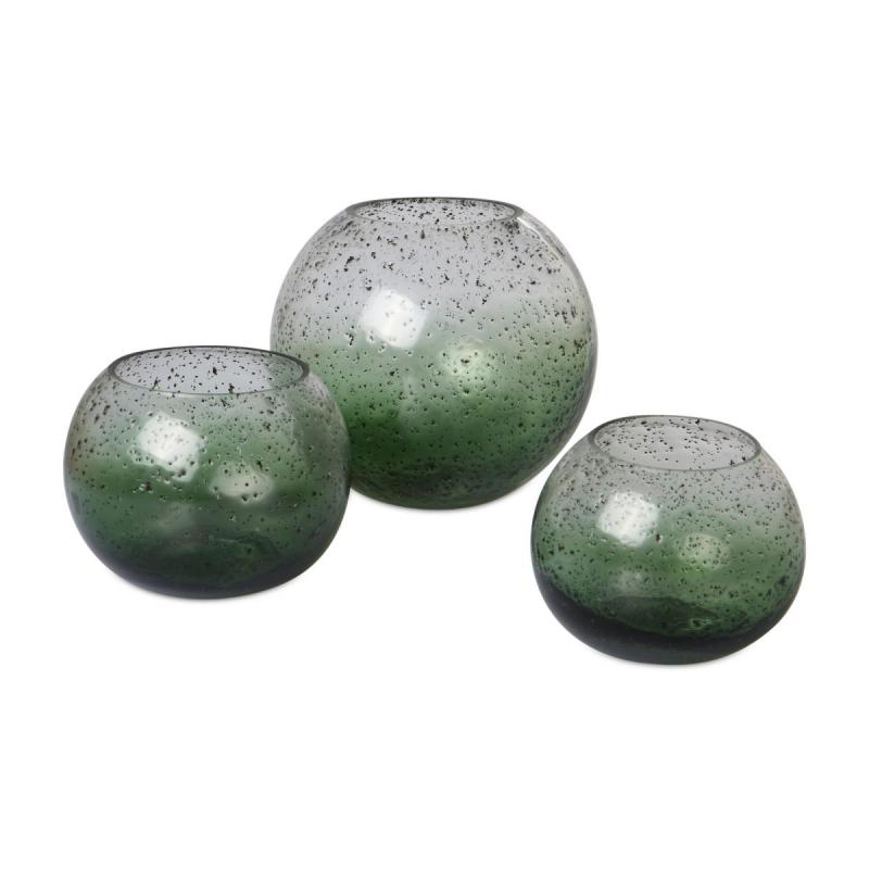 Kugelvase gepunktet grün