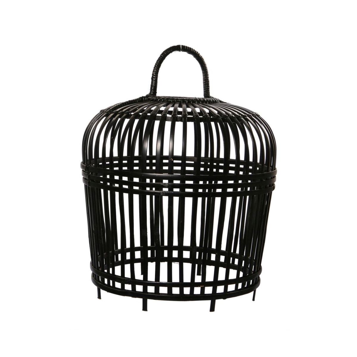 Rattan-Lampe schwarz